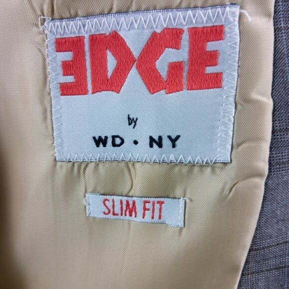 Edge By WD N.Y. Slim Fit Brown Glen Suit Blazer Sp - Picture 10 of 13